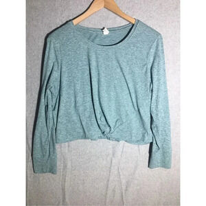 Womens Velocity Top Cropped Workout Twist Front Athletic Workout Casual